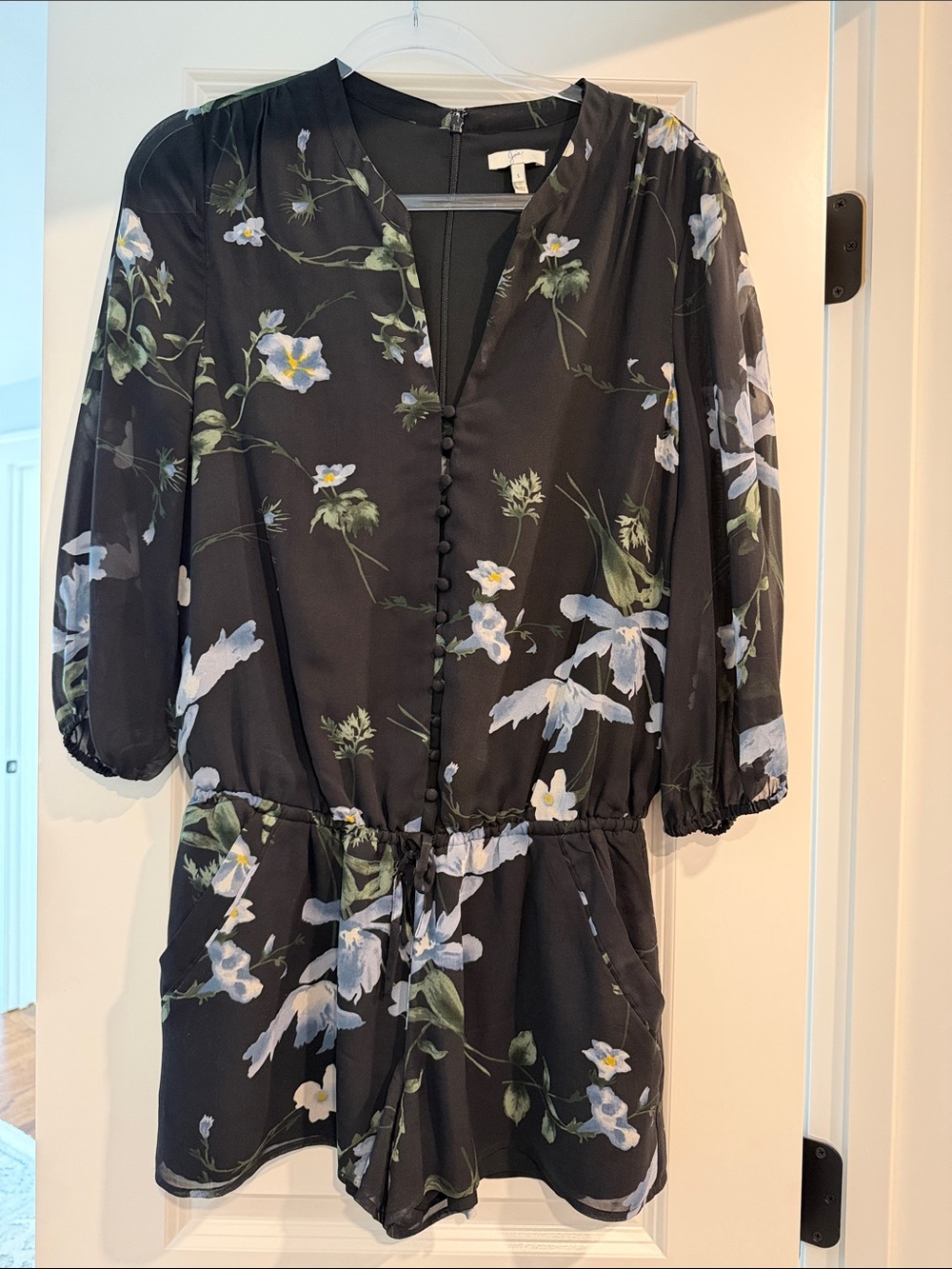 Joie - Sheer floral romper - 3/4 sleeves - size small
